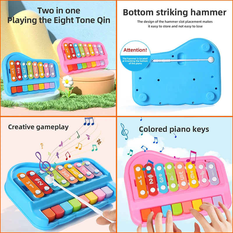 Xilofono Educativo Montessori Per Bambini A 8 Toni Strumenti Musicali Giocattoli Percussione Per 0 3 Anni