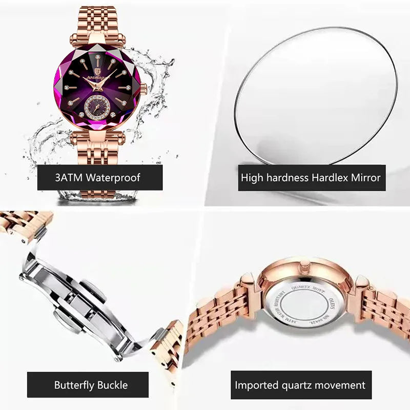 Orologio Da Donna Di Lusso POEDAGAR Impermeabile Al Quarzo Casuale Elegante Con Scatola Inclusa