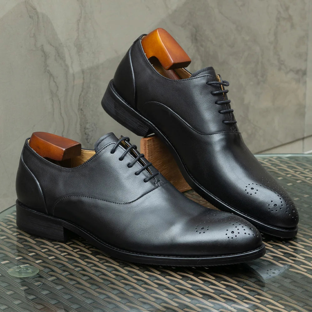 Scarpe Oxford Da Uomo In Vera Pelle Stile Classico Italiano Con Lacci Per Matrimonio Ufficio Aziendale Nere E Marroni