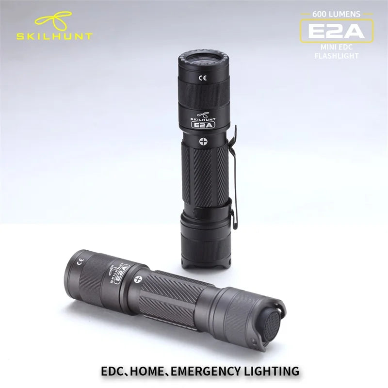 Skilhunt E2A 600 Lumen Mini Torcia LED EDC Tascabile Ricaricabile Compatibile Con Batteria 14500 O AA