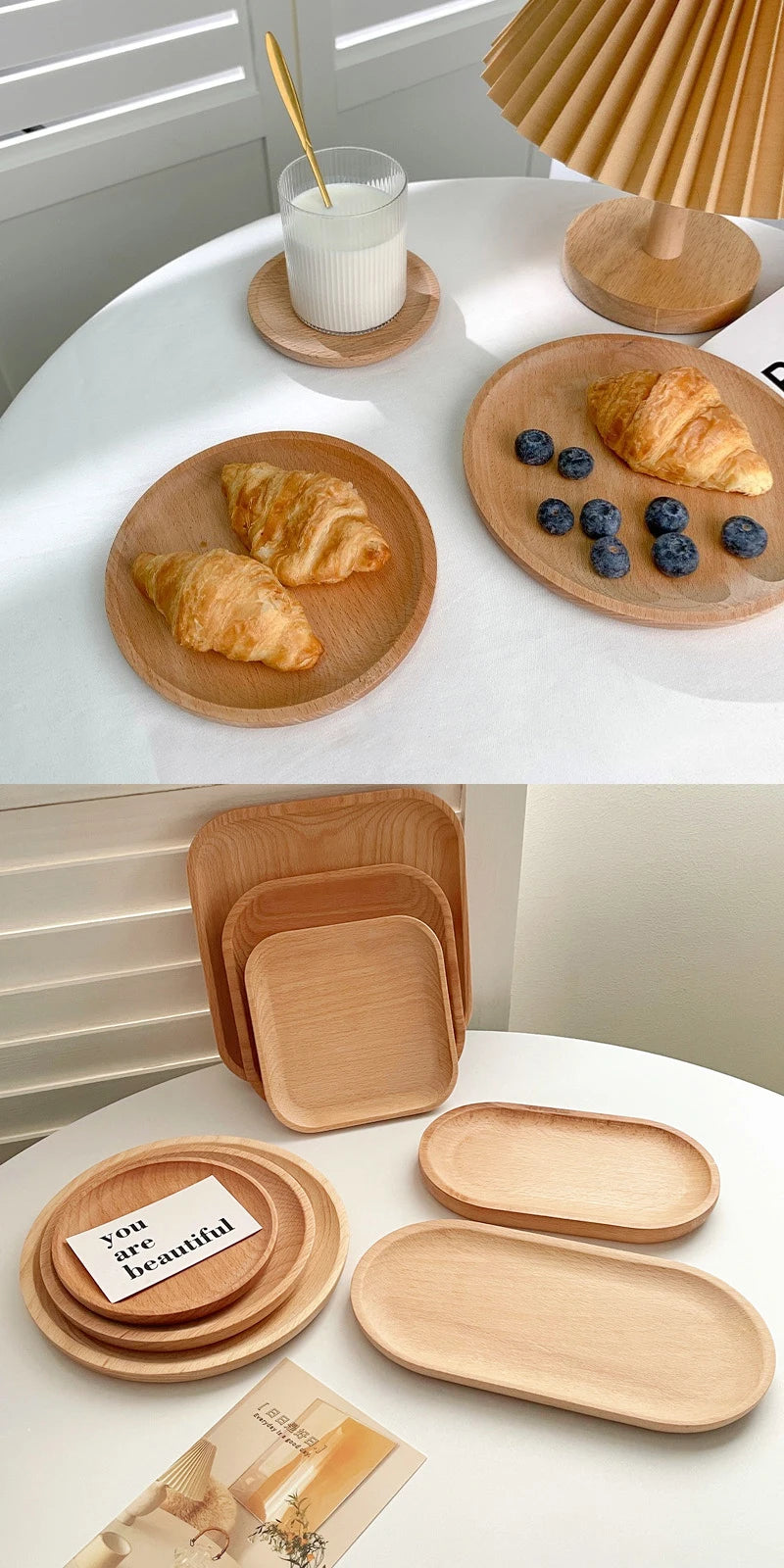 Vassoio Per Gambo Di Grano Rotondo Dessert Piatto Legno Massello Resistente Al Calore In Stile Giapponese Per Tè E Caffè