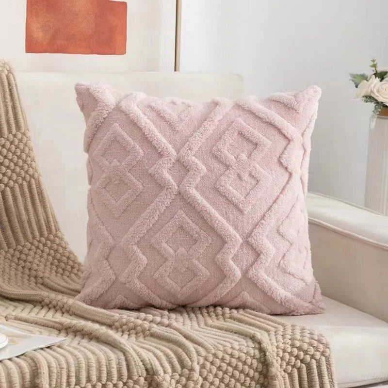 Fodera Cuscino In Velluto Jacquard Fiocco Di Neve Stampato 1 Pezzo Decor Casa Eleganza