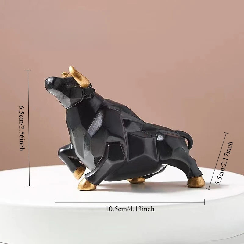 Mini Modello Toro Geometrico In Resina Feng Shui Decorazione Da Interni Wall Street Azioni Figurine