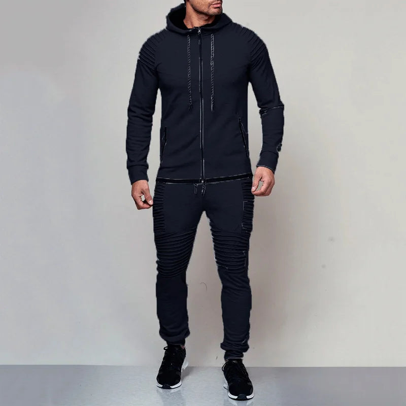 Set Allenamento Uomo 2 Pezzi Tuta Sportiva Autunno 2024 Felpa Con Cappuccio Pantaloni Running