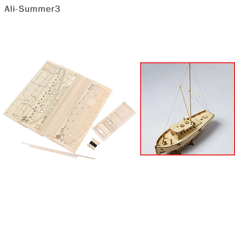 1:30 Modello di assemblaggio di navi Barca a vela in legno Kit in legno fai da te Puzzle Giocattoli Regalo