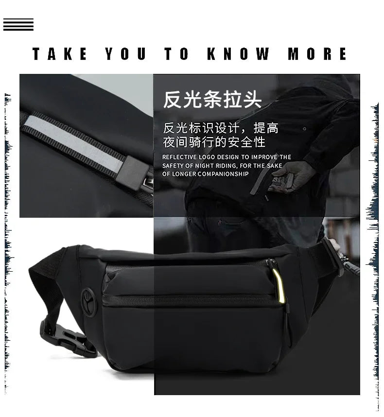 Impermeabile Borsa da Cintura Uomo Marsupio Esterno Tracolla Sportiva Per Viaggio e Attività all Aperto
