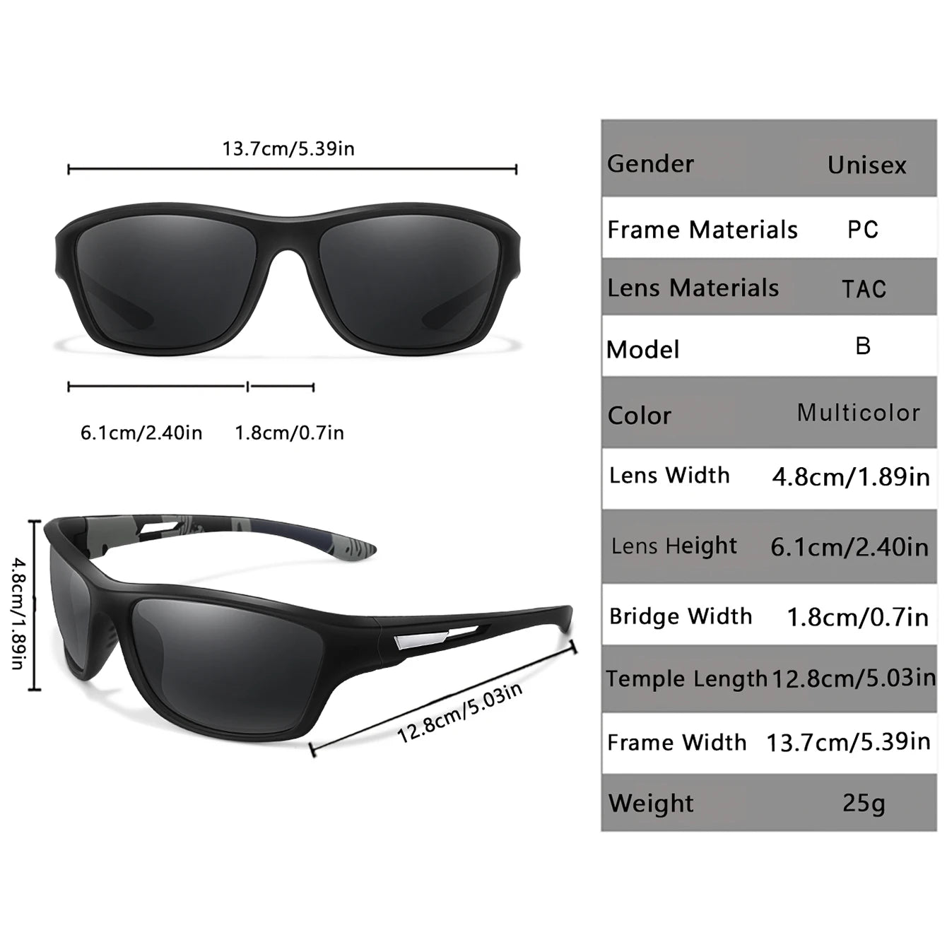 Occhiali Da Sole Polarizzati Unisex Per Pesca Trekking Ciclismo All Aperto UV400 Antiriflesso