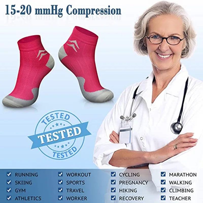 Calzini Sportivi Uomo Caviglia Alta Compressione Con Protezione Per Corsa Cotone Nylon Stile 41