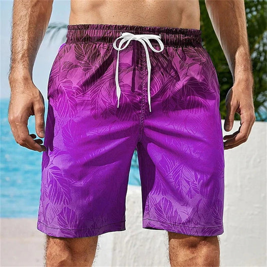 Pantaloncini Da Surf Oversize Per Uomo Con Stampa 3D Di Piante Tropicali E Coulisse Costumi Da Bagno Spiaggia