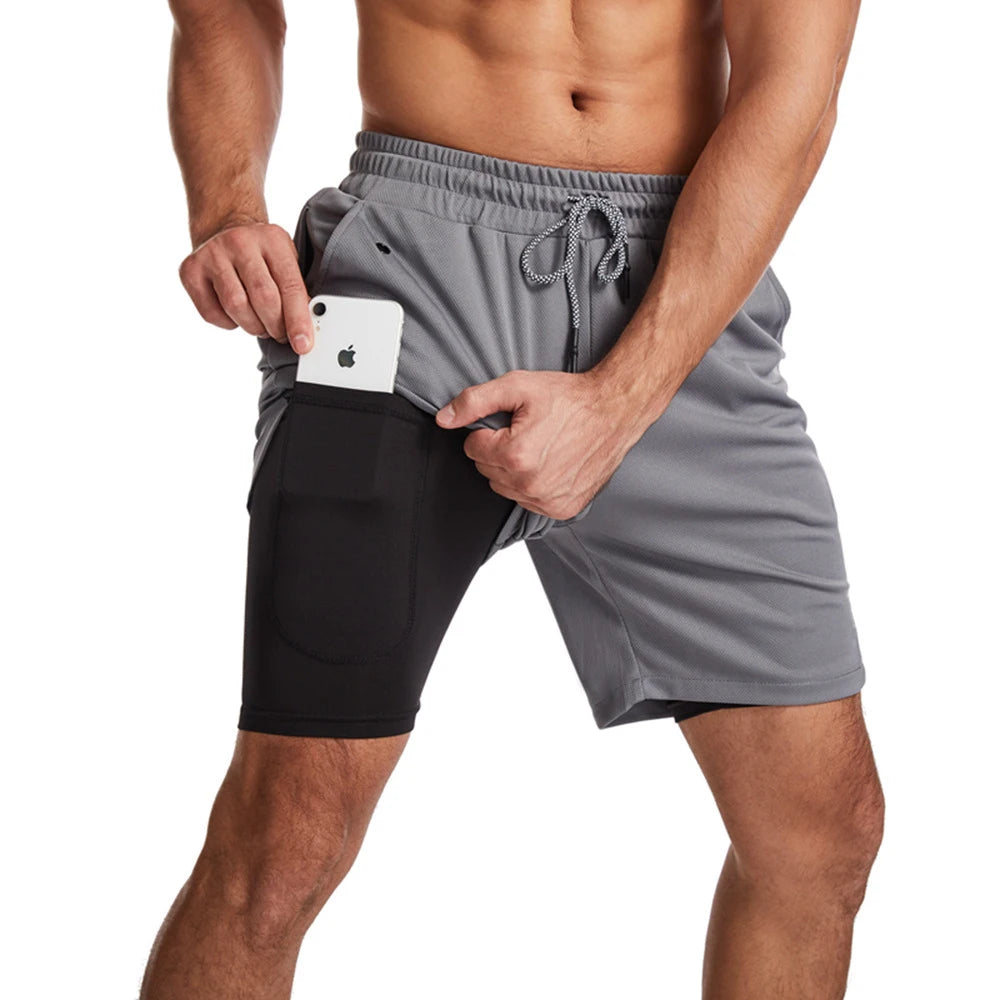 Pantaloncini Da Corsa Da Uomo 2 In 1 Palestra Allenamento Fitness Estivi 2025 Nuovi