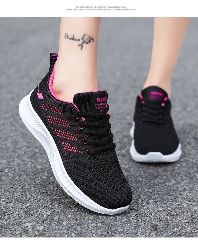 Scarpe da Ginnastica da Donna Traspiranti in Rete Monofacciale con Suola Morbida Ideali per Running e Allenamento