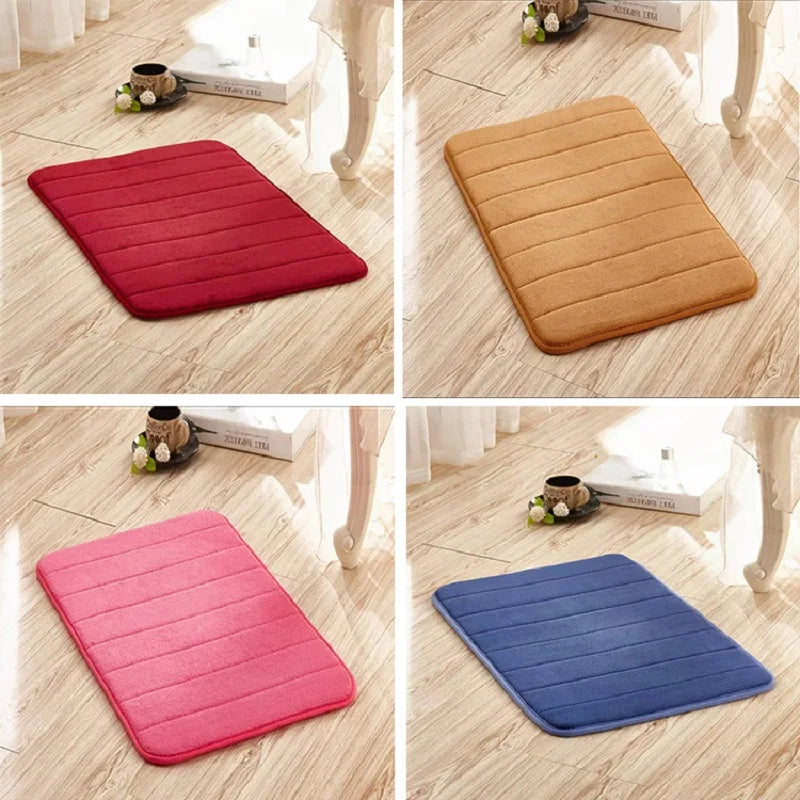 Set Tappetini Assorbenti in Memory Foam Antiscivolo per Bagno Cucina Pavimento e Toilette