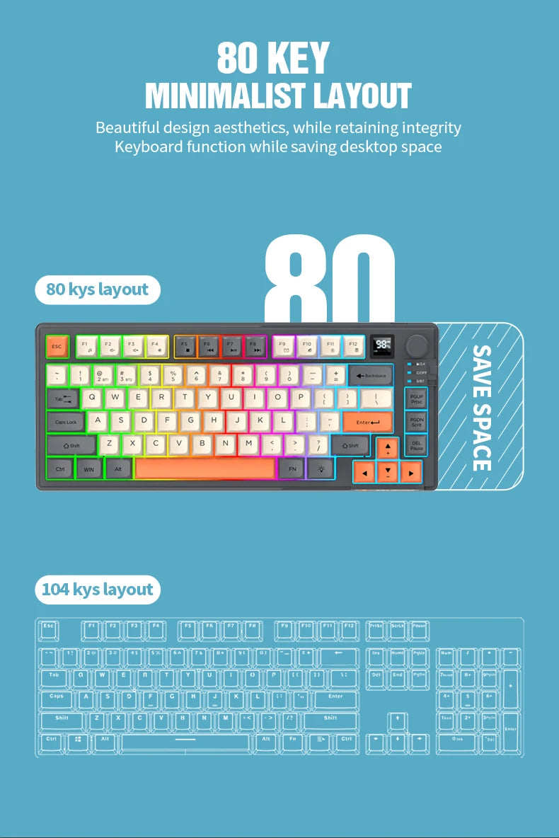 XUNFOX K920 Set Tastiera E Mouse Bluetooth Dual Mode Universali Per Laptop Ufficio E Gaming