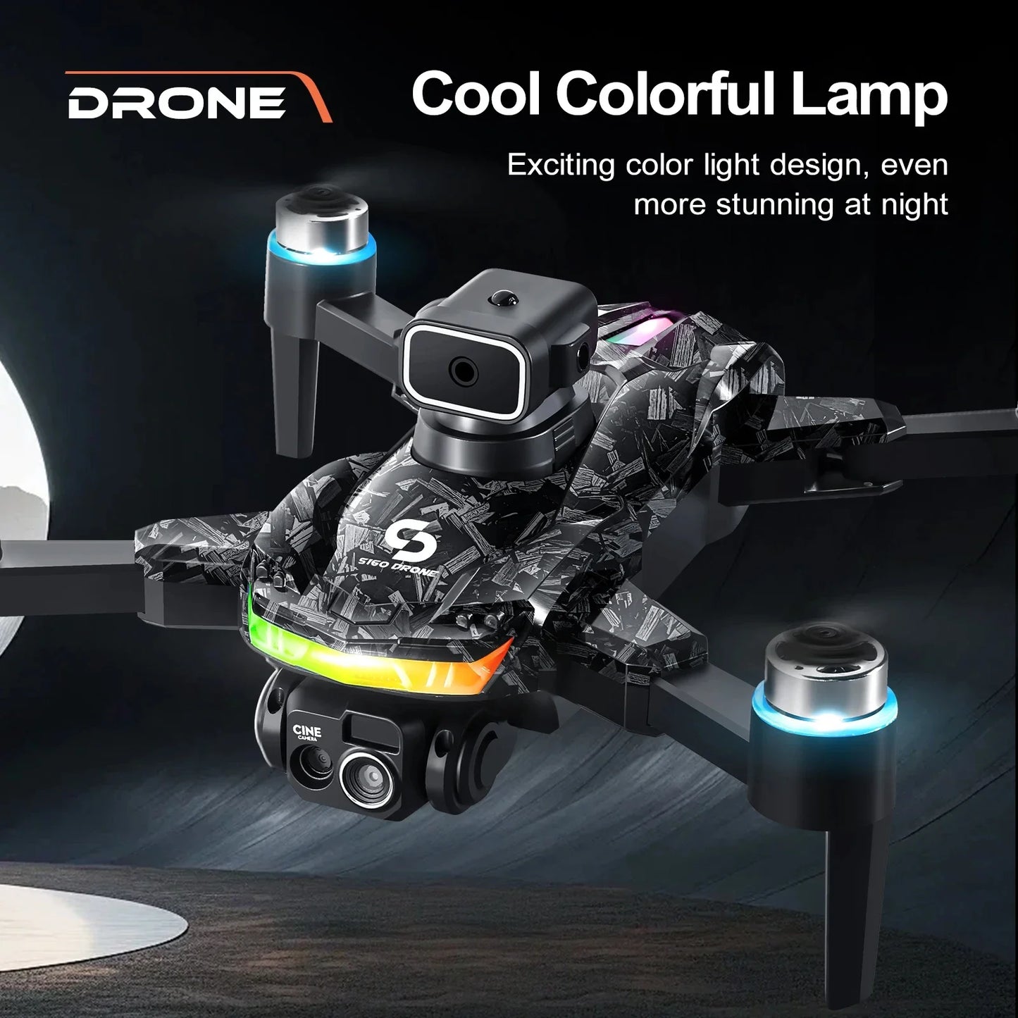 Drone Professionale 4K S160 Con Doppia Fotocamera FPV WIFI Evitamento Ostacoli Controllo Remoto RC
