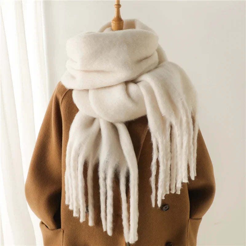 Sciarpa Invernale Per Donna Cashmere Caldo Pashmina Morbida Grande Scialle Con Nappa Poncho Lungo Echarpe