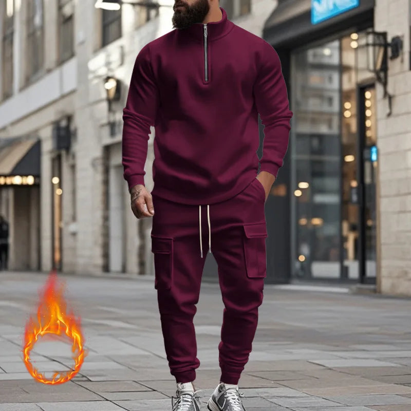 Pantaloni Sportivi Con Cerniera Calda In Velluto Da Uomo Casual Autunno Inverno 2024