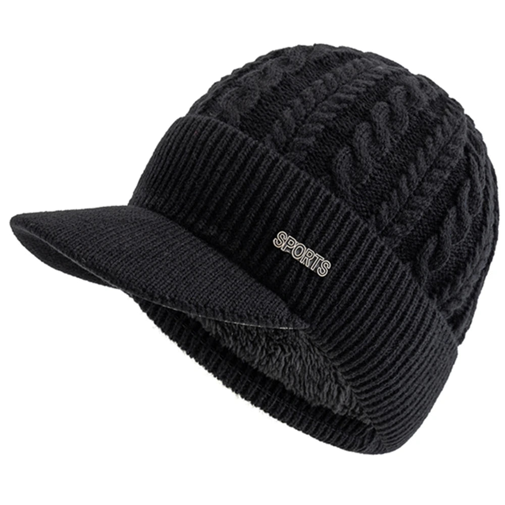 Cappello Invernale Unisex Caldo Con Bordo Foderato In Pelliccia Sportivo Per Uomo Donna Lavorato A Maglia All Aperto