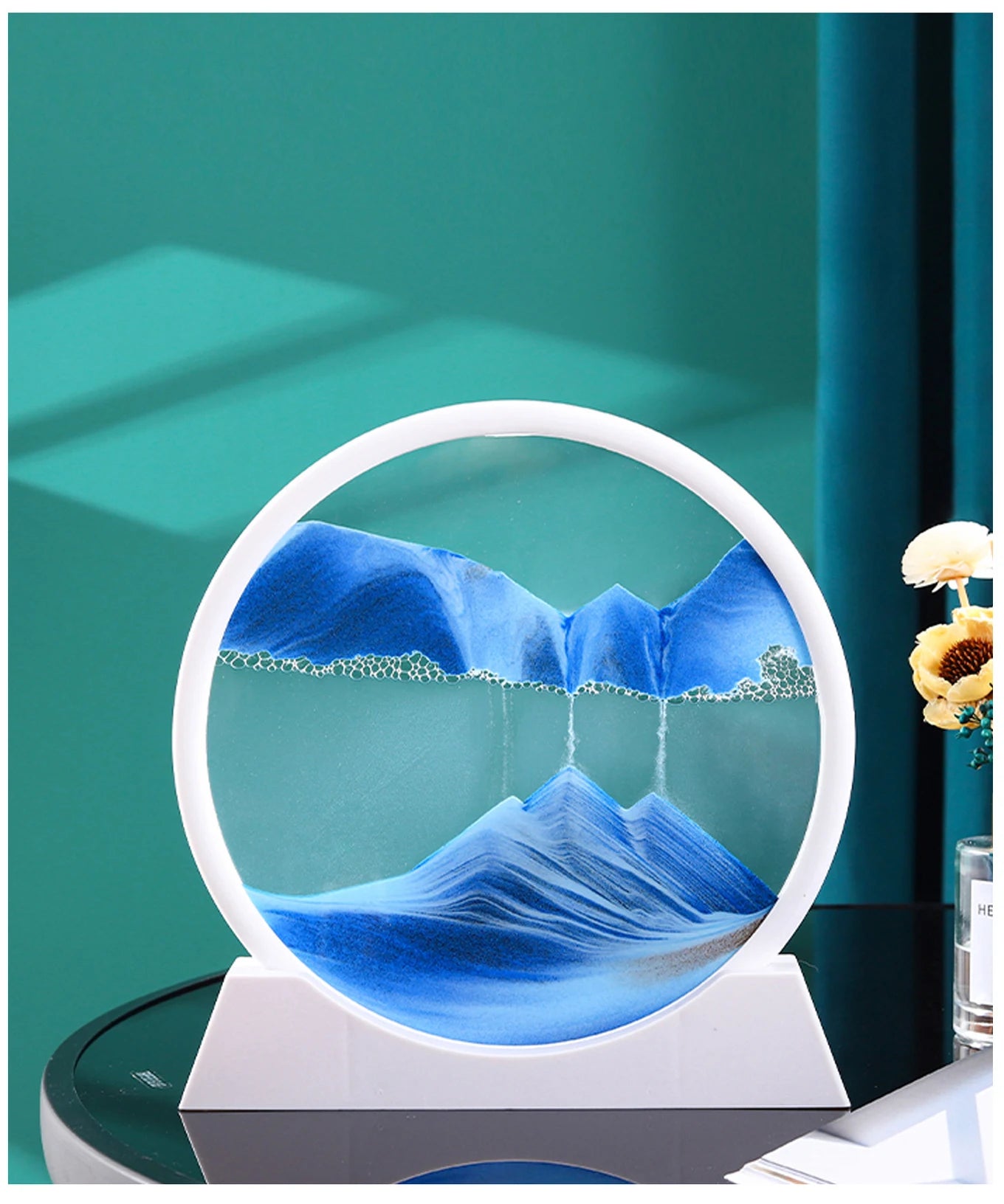 Clessidra Liquida 3D Arte Sabbia In Movimento In Vetro Regalo Originale Decorazione Per Casa E Ufficio