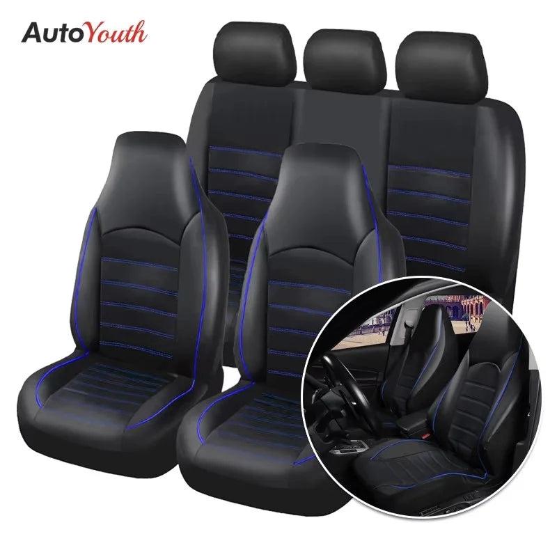 Coprisedili Auto In Pelle PU Set Completo Schienale Alto Universale Per Appassionati Auto
