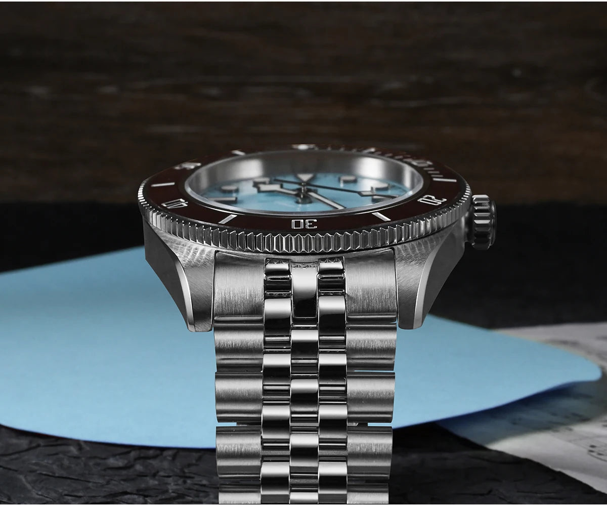 San Martin Orologio 40mm BB Diver Smaltato Quadrante Enamel Blu Lusso NH35 Automatico 200m SN0128
