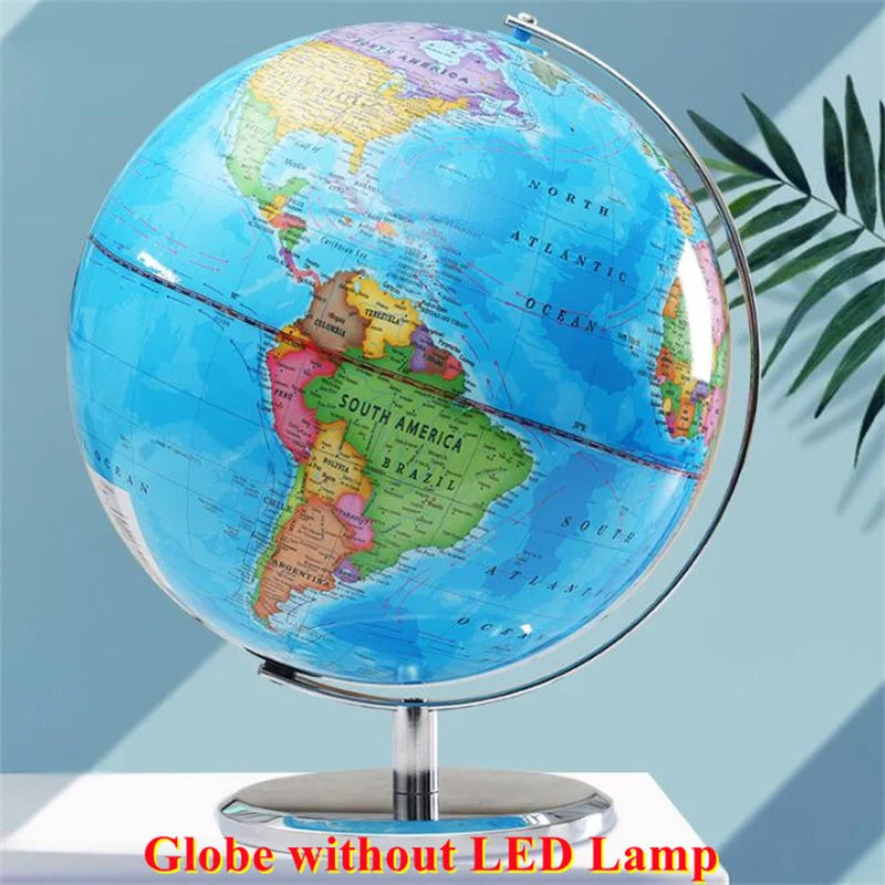 Globo Diametro 25 Cm Mondo Inglese Stampa HD 360 Gradi Per Insegnamento Degli Studenti Lampada Scrivania Led Metallo ABS