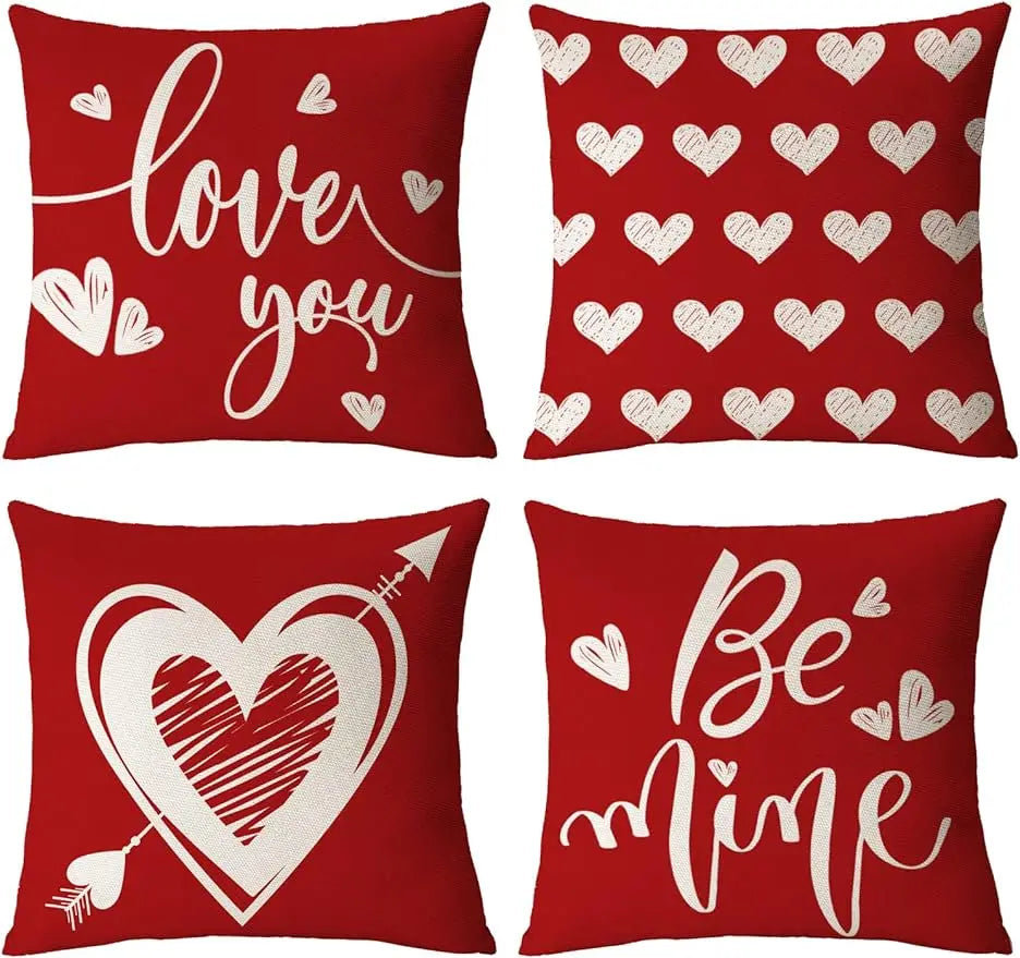 Federa Per Cuscino San Valentino Rosso Cuore Abbraccio Amore Per Divano Per Casa
