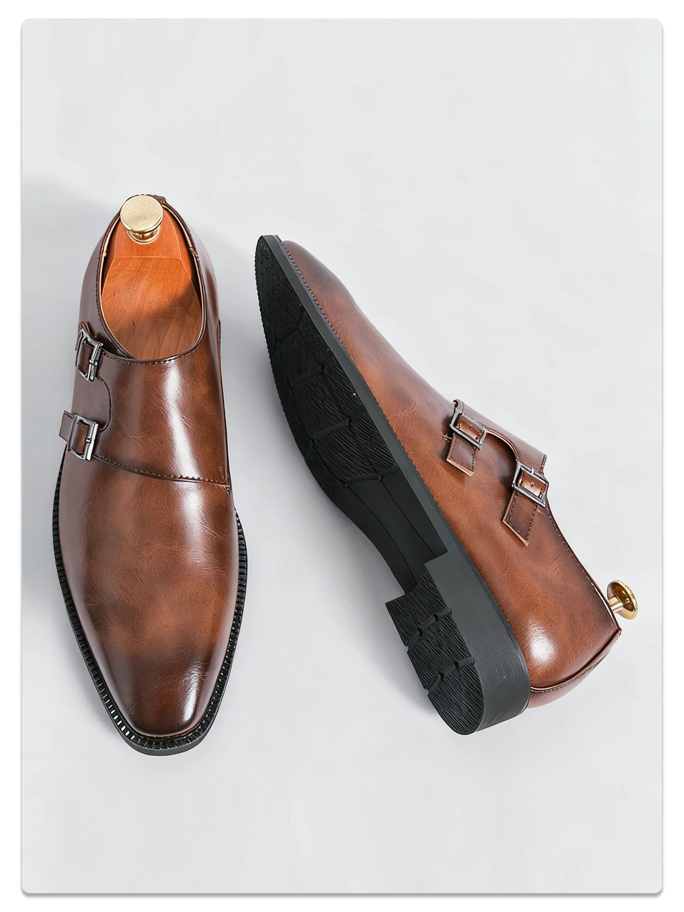 Scarpe Classiche Da Uomo In Pelle Monaco Con Abito Retrò Con Fibbia A Punta Oxford Da Uomo Comode