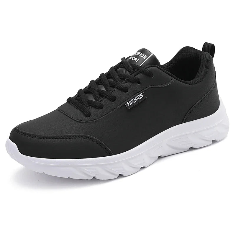 Scarpe da Corsa Uomo Impermeabili in Pelle Sneakers Sportive da Esterno Leggere per Passeggiata e Running