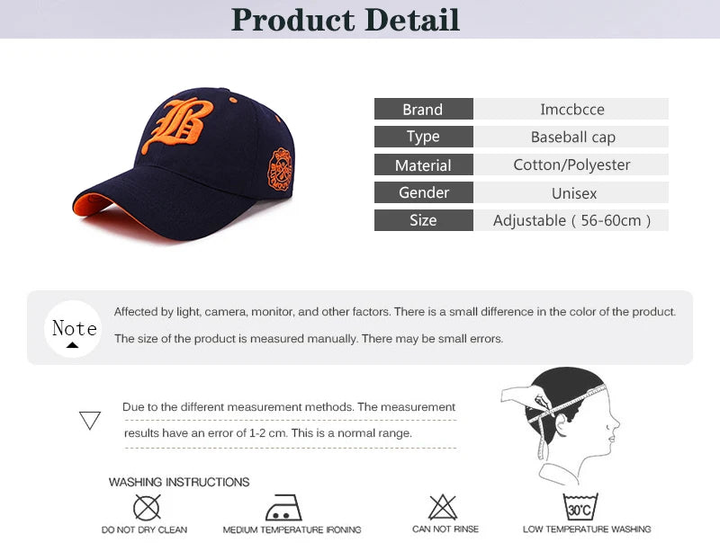 Berretto Baseball Unisex Cotone Estivo con Ricamo Snapback Protezione Solare Adulti