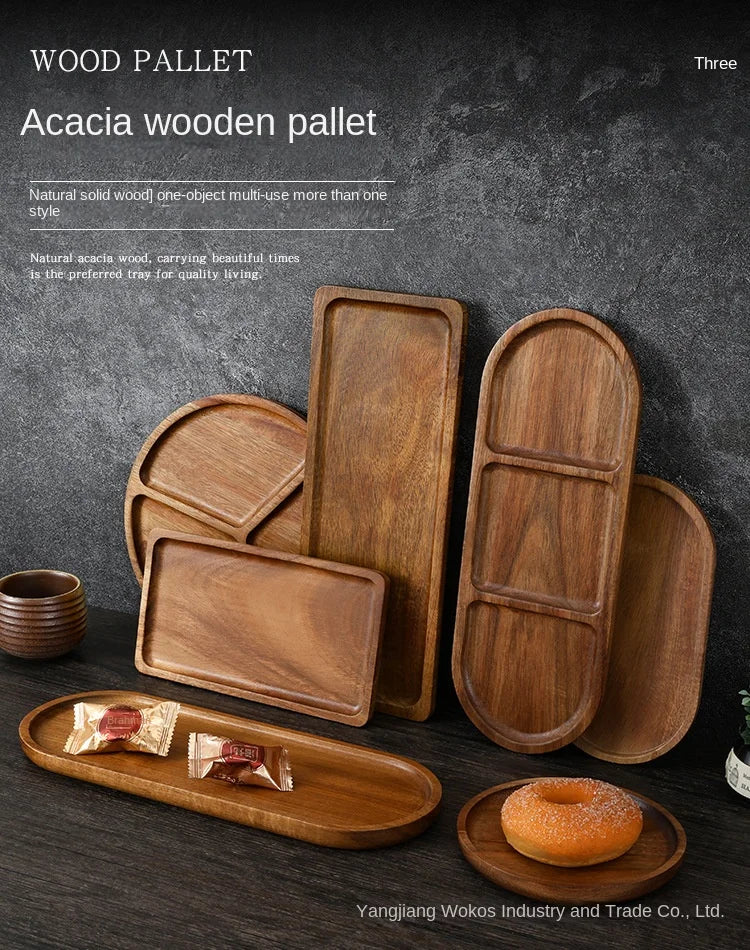 Piatto Di Frutta Giapponese In Legno Massello Rotondo Vassoio Snack Multidimensionale Ad Alto Valore Allingrosso