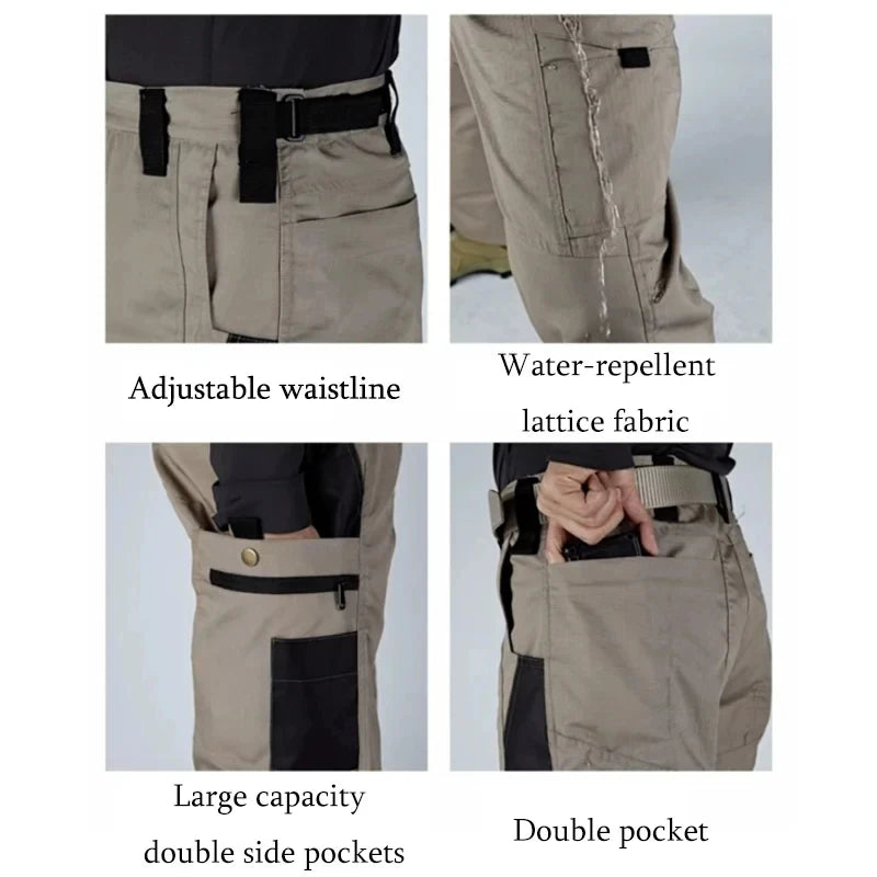 Pantaloni Tattici Da Uomo Impermeabili Cargo Pantaloni Da Combattimento Resistente All Usura Esterni Cotone Poliestere