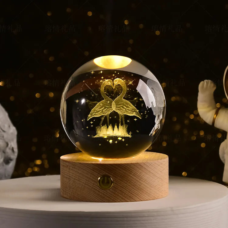 Sfera Di Cristallo 3D Del Sistema Solare Incisa Al Laser Globo Astronomia Regalo E Decorazione Per Casa