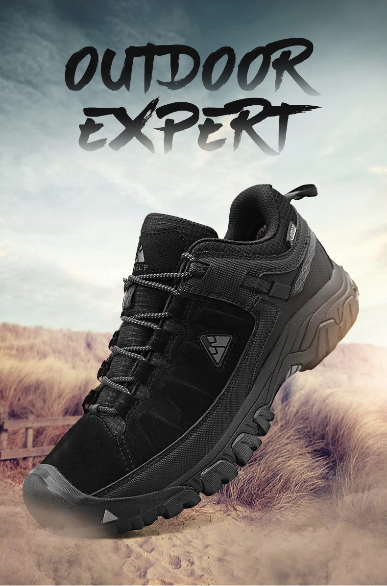 HikeUp Scarpe Da Trekking Da Uomo In Pelle Resistente Di Alta Qualità Con Suola In Gomma E Presa Di Fabbrica Per Esterni