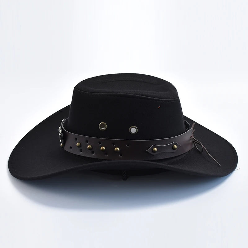 Cappello Da Cowboy In Pelle Scamosciata Artificiale Unisex Vintage Con Grande Bordo Per Cosplay E Feste