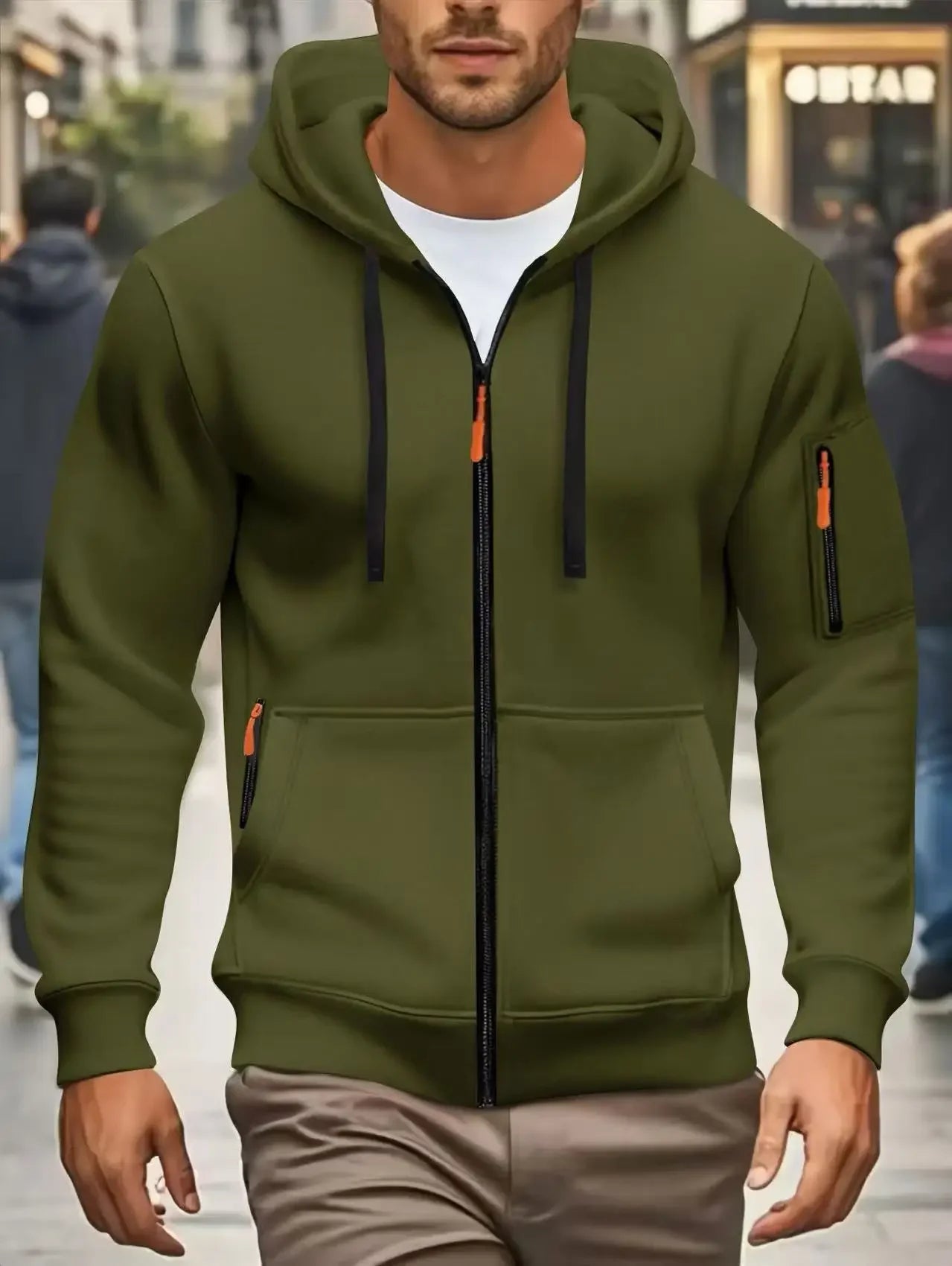 Felpa Con Cappuccio Uomo Autunno Inverno Nuove A Maniche Lunghe Tasca Con Cerniera Design Sportivo Giacca