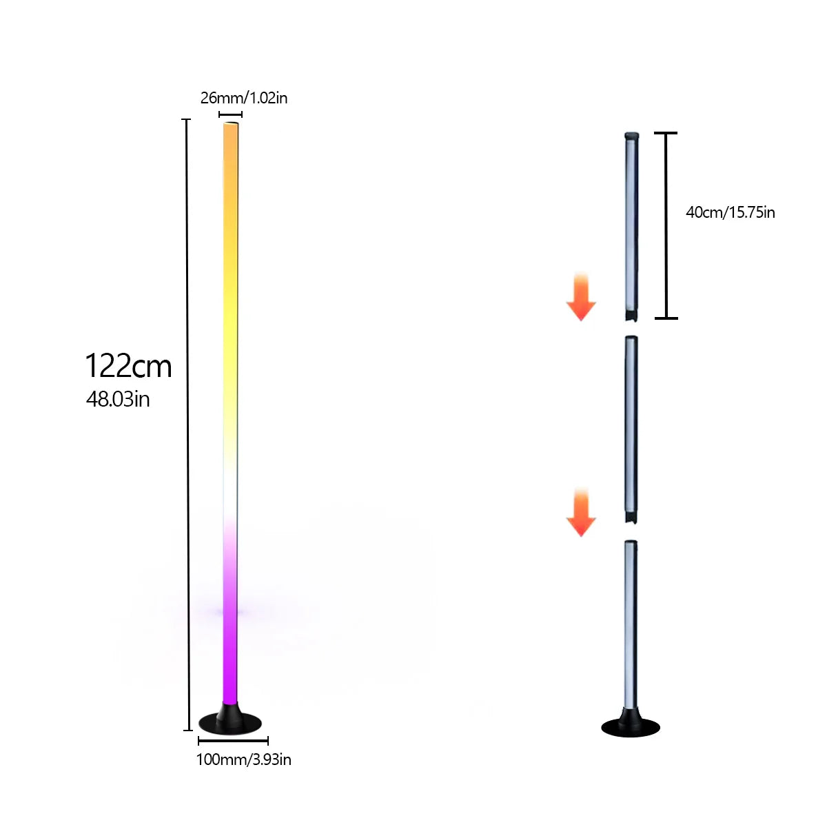 Lampada Da Terra RGB Intelligente Controllo App Telecomando Sincronizzazione Musicale Illuminazione Angolare Timer