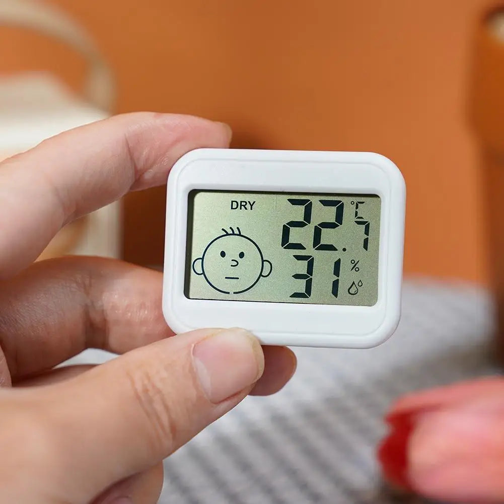 Mini Termometro Digitale LCD Igrometro Orologio Elettronico Misuratore Umidità e Temperatura