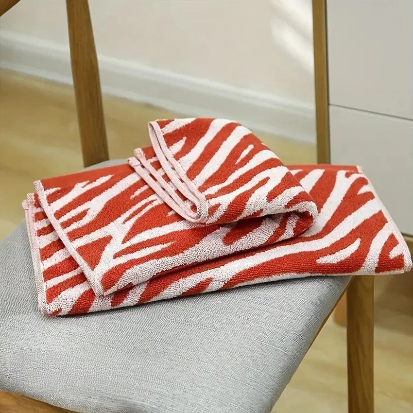 Asciugamano Viso E Mani In Cotone Morbido Con Motivo Tigre A Righe Jacquard Assorbente E Asciugatura Rapida Per Casa