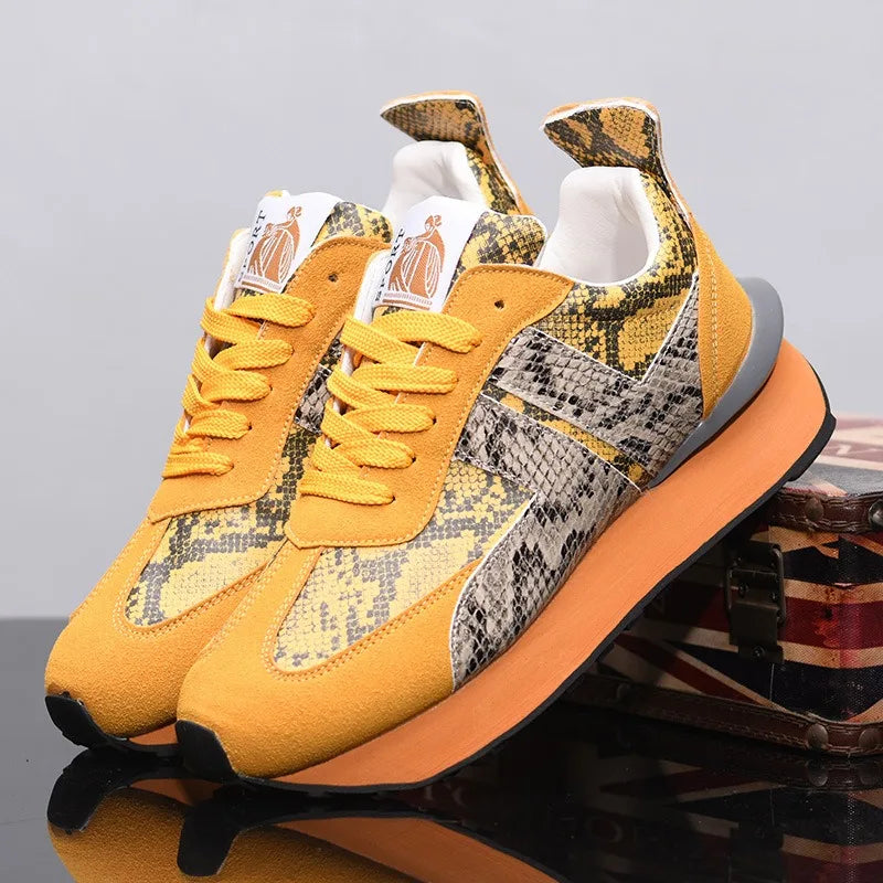 Scarpe Da Ginnastica Casual Uomo Donna Con Piattaforma Maggiorata Traspirante In Pelle Retro