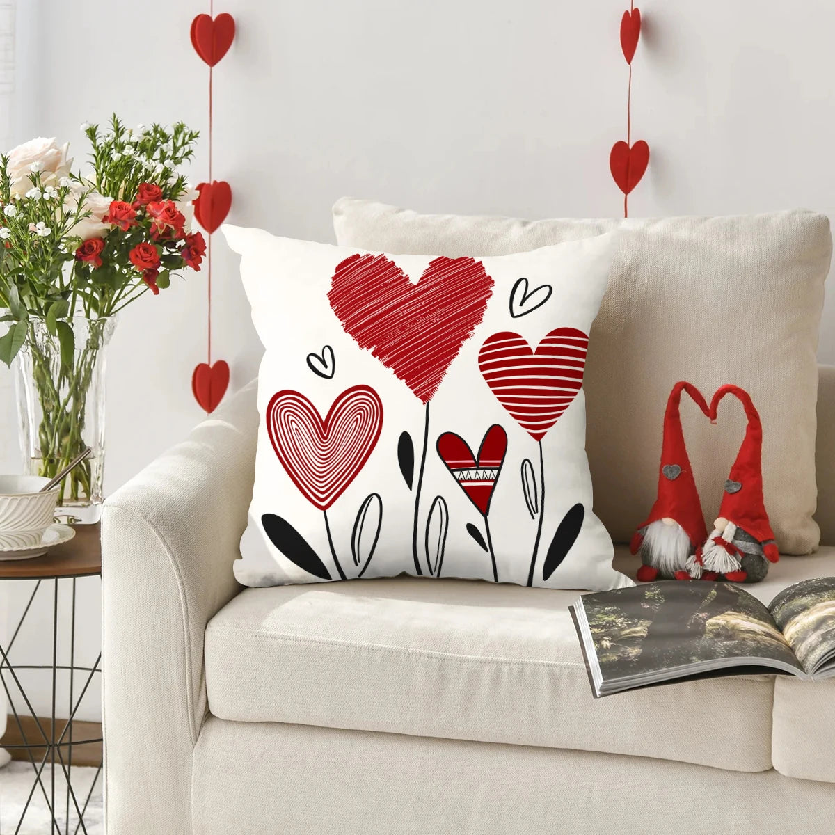 Due Fodere Per Cuscino San Valentino Con Busta D Amore Per Decorazione Divano E Anniversario Di Matrimonio