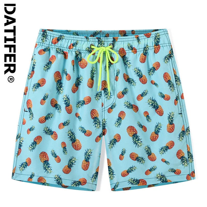 Datifer 2026 Pantaloncini Da Uomo Estivi Con Stampa Surf In Poliestere Quick Dry Fodera In Rete Traspirante