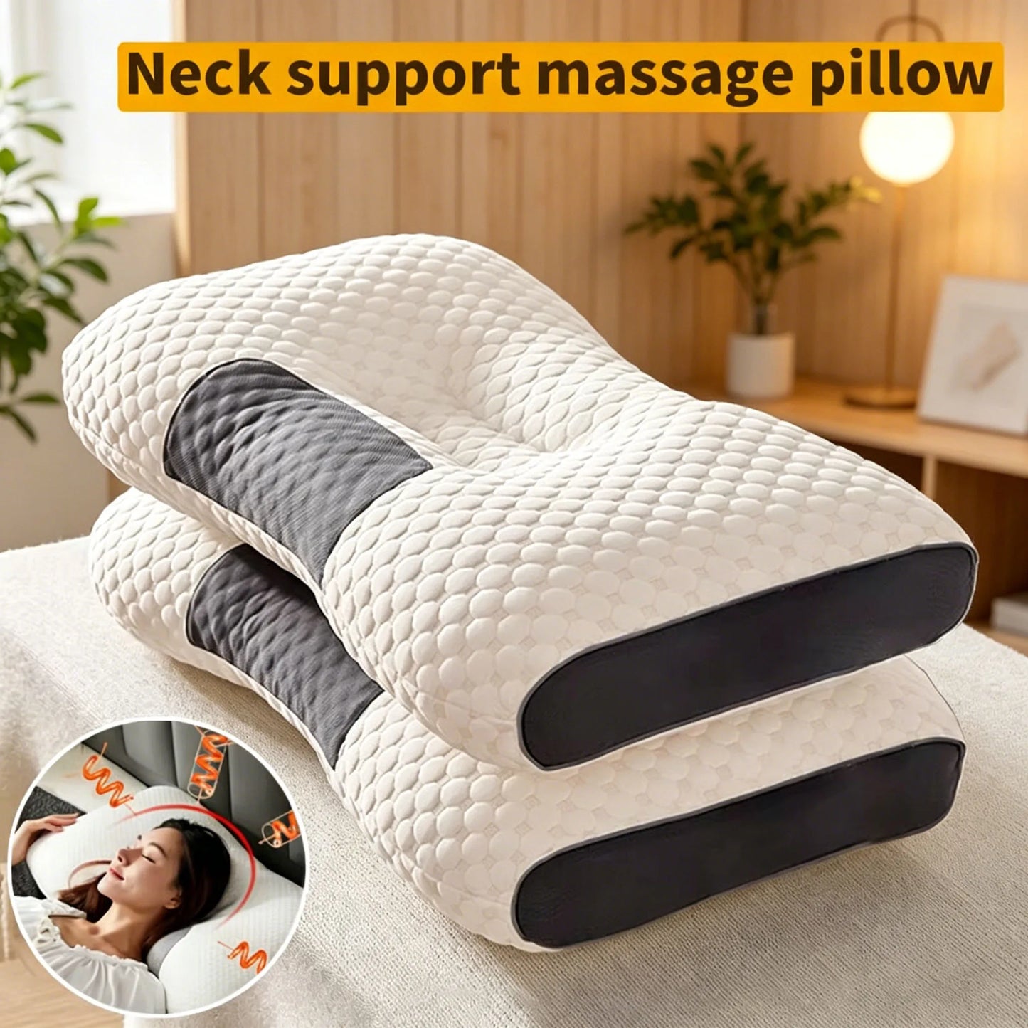 Cuscino In Cotone Lavorato A Maglia Antistatico Ergonomico Per Collo E Cervicale Per Dormire Adulti Studenti