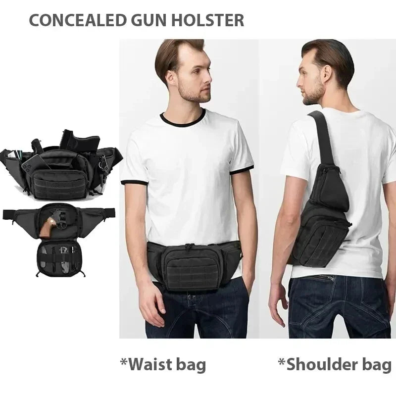 Marsupio Tattico Multifunzionale Unisex in Nylon Borsa a Tracolla per Escursionismo ad Alta Capacità