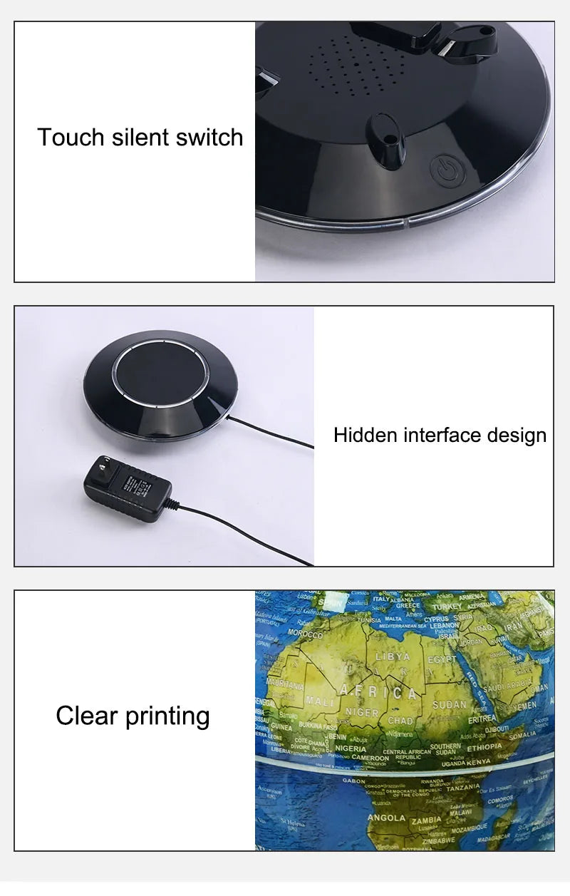 Globo a levitazione magnetica da 6 pollici e 8 pollici, decorazione per ufficio luminosa autorotante, decorazione per il desktop del soggiorno, regalo creativo