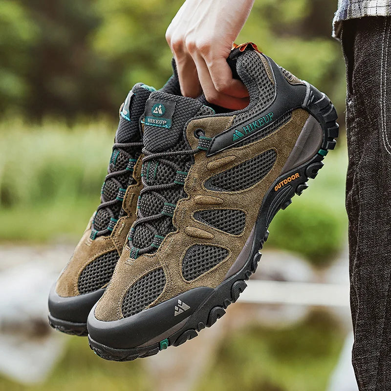 Hikeup Scarpe Da Uomo Traspiranti Da Trekking All'aperto Antispruzzo Mountain Climbing Sport Sneaker Da Trekking