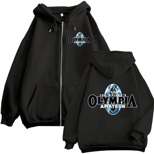 Olympia Fitness Gym Merch Felpe con zip Felpe con cerniera a maniche lunghe moda di alta qualità Uomo Donna Pullover larghi casual