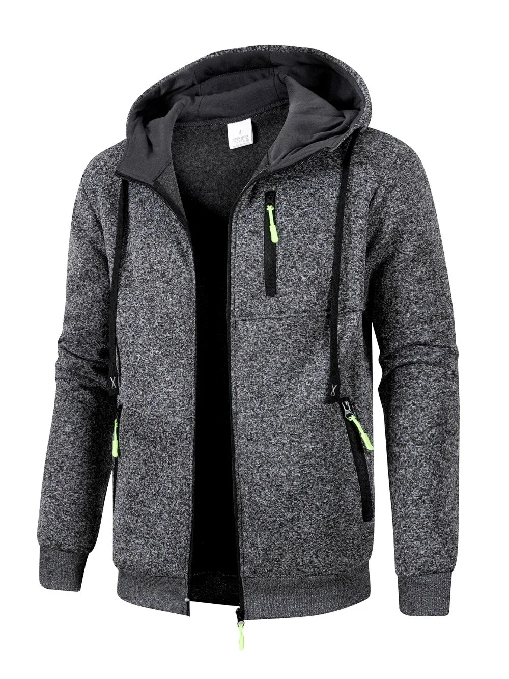 Felpe Con Cappuccio Da Uomo Autunnali Giacca Con Cerniera Maniche Lunghe Tinta Unita Sportivo Da Esterno Slim Fit