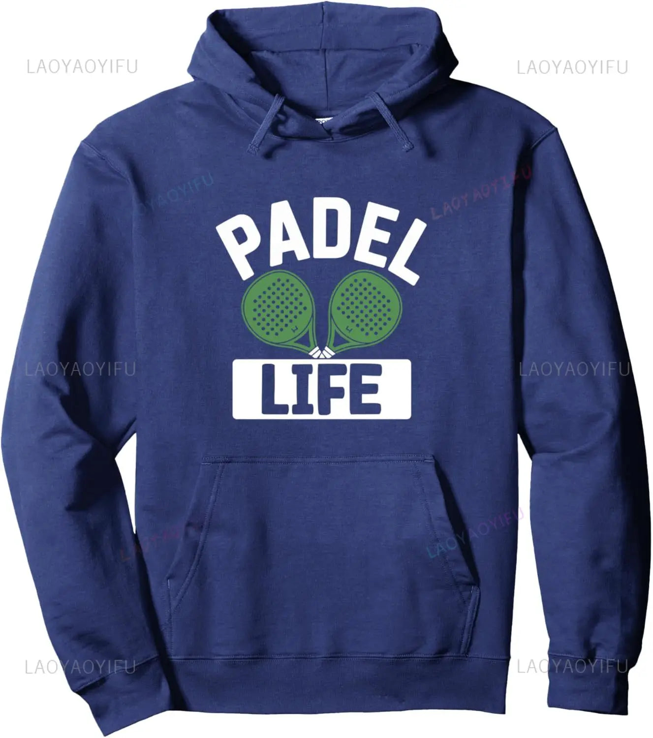 Felpa Con Cappuccio Padel Life Sport Per Atleti Giocatori Stampa Design Originale Regalo Streetwear