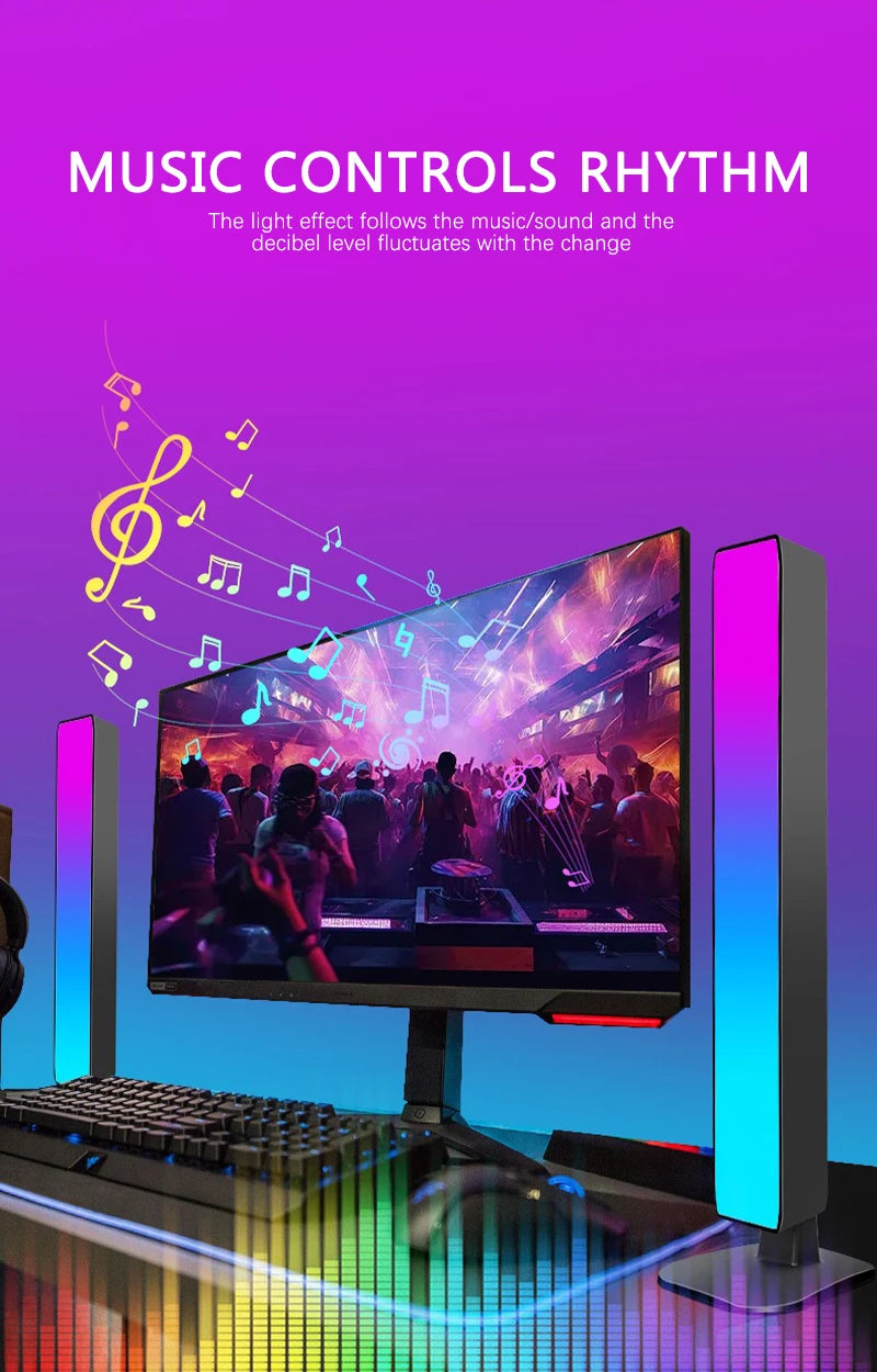 Luce Atmosfera Intelligente Tuya Controllo Remoto App RGB Lampada Da Tavolo Per Computer TV Gioco Musica Ritmo Decorativa