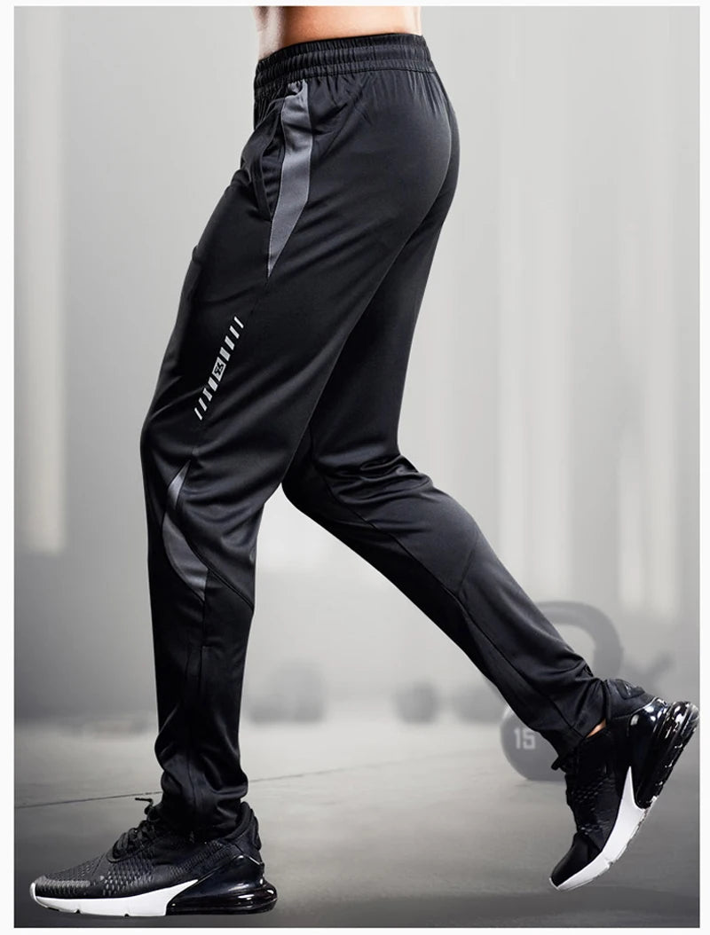 Pantaloni sportivi da uomo Pantaloni da corsa con tasche con cerniera Allenamento di calcio Pantaloni sportivi da jogging Pantaloni sportivi da calcio fitness